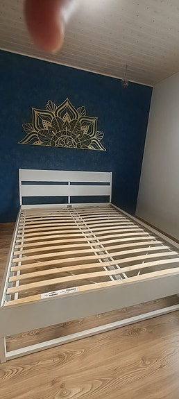 IKEA TRYSIL 160X200 bed frame with Luroy slatted base