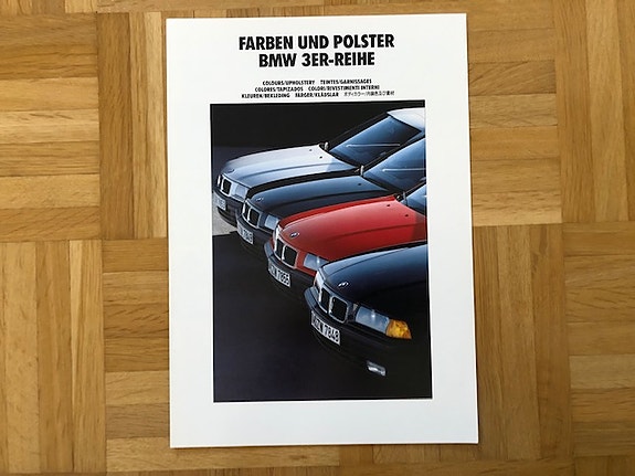 Esite BMW E36 3-sarja värikartta vuodelta 1990 / 1991 - 300-sarja