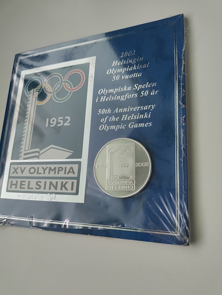 Helsinki 1952 olympialaiset 50 v juhlaraha ja kansio