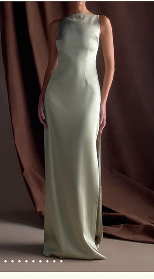 MESHKI Sleeveless Satin Maxi Dress - Sage