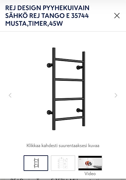 REJ Design sähkötoiminen pyyhekuivain, UUSI