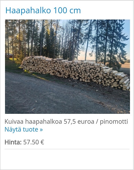 Kuivaa haapahalkoa