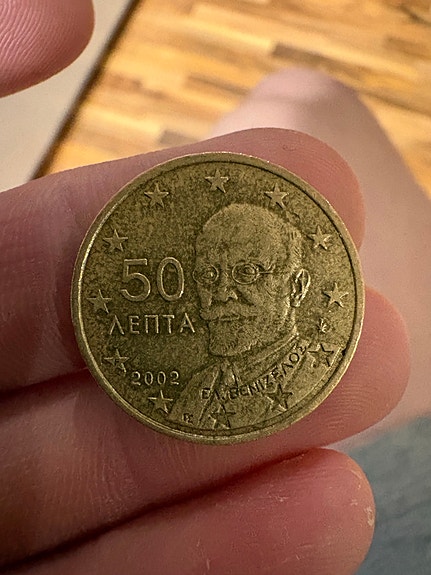 Kreikan 50 sentin eurokolikko 2002