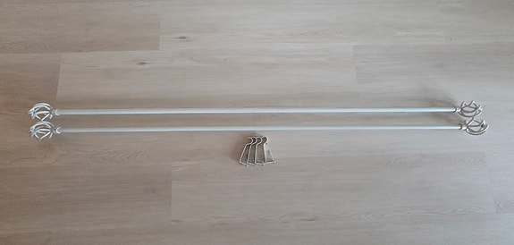 Verhotanko 150 cm, 2 kpl, antiikin valkoinen
