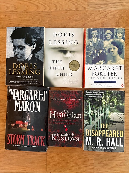 Books in English, Doris Lessing, Margaret Forster, Elizabeth Kostova, M.R. Hall
