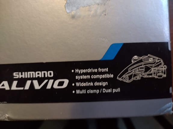 Shimano Alivio FD-M412 etuvaihtaja, Dual pull, 3 eri runkokokoa.