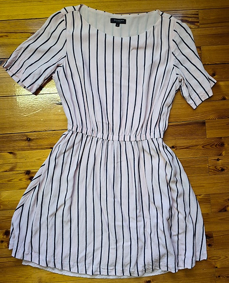 Selected Femme, vaaleanpunainen, pystyraitainen mekko, koko 40