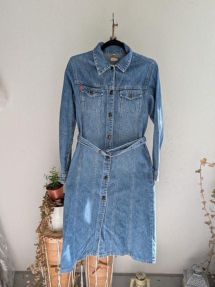 Vintage pitkä farkkutakki / farkkumekko