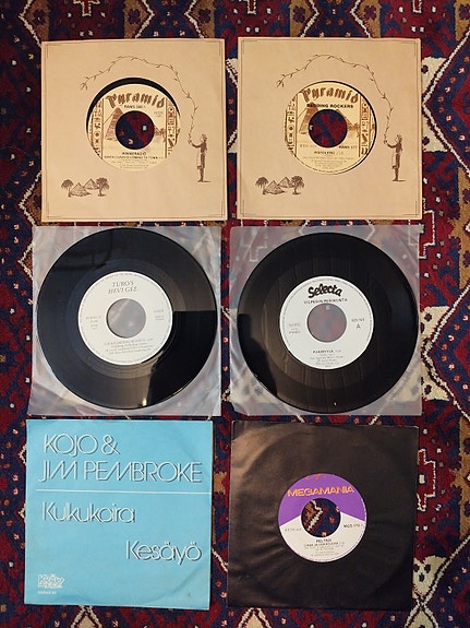 Suomi Rock 7" Vinyyli sinkkuja 6kpl. Badding Rockers ym..
