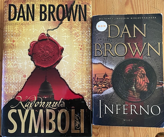 Dan Brown Kadonnut symboli & Inferno kirjat