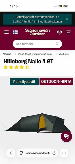 Ostetaan tämä tai muu vastaava laadukas 4 hengen vaellusteltta