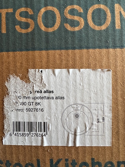 Otsoson 490 mm upotettava allas