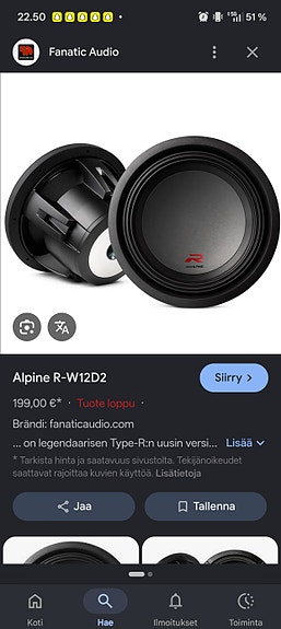 O" Alpine R-W12D2 subwoofer 12"