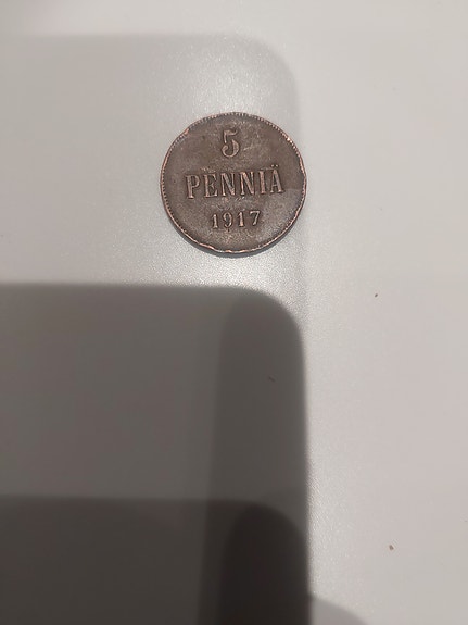 5 penniä kolikko 1917