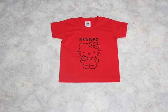 Kissa t-paita ISOSISKO teksti 92cm