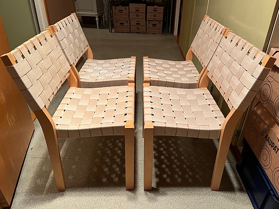 Artek 611 satulavyötuolit, Alkup Alvar Aalto, 4 kpl.