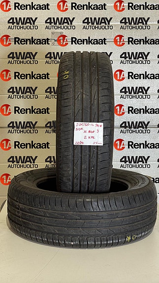 205/60R16 NOKIAN HAKKA BLUE 3 96W DOT22/24 7,5MM UUDENVEROISET 1KPL