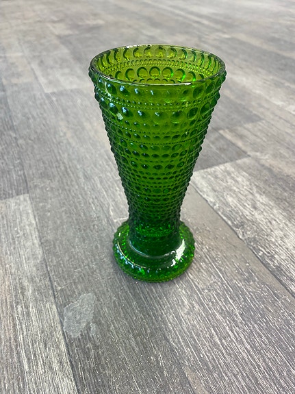 Iittala Kastehelmi vihreä lasimaljakko / kynttilänjalka