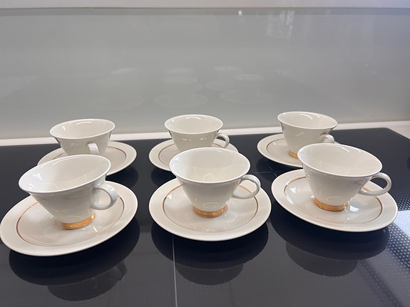 Arabia Harlekin kahvikupit Gold 6 kpl