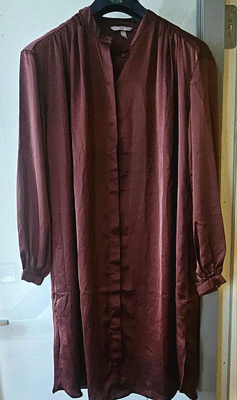 Suklaanruskea reilu suoramallinen paitamekko väljä mekko XL XXL 42 44 46