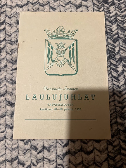 Varsinais-Suomen Laulujuhlat 1951 ohjelmalehtinen