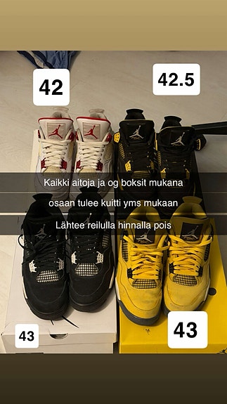 aitoja jordan 4 myynnissä
