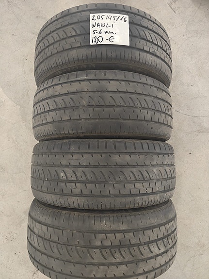 205/45R16 Wanli käytetyt kesärenkaat