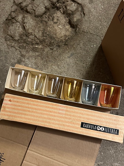 Göran Hongell Karhula Iittala Hohto snapsilasit alkuperäispakkaus