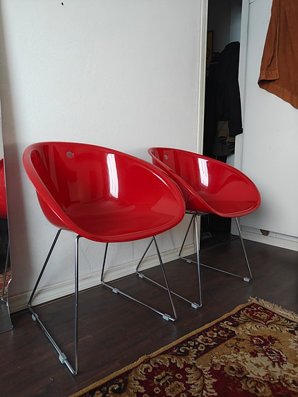 Pair of red chairs