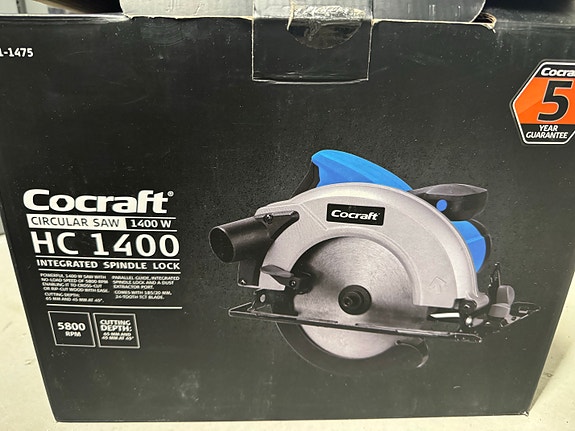 Cocraft HC 1400 pyörösaha 1400W ja Makita terä puulle