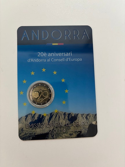 Andorra 2 euro BU coincard 2014 - 20 Years in the Council of Europe