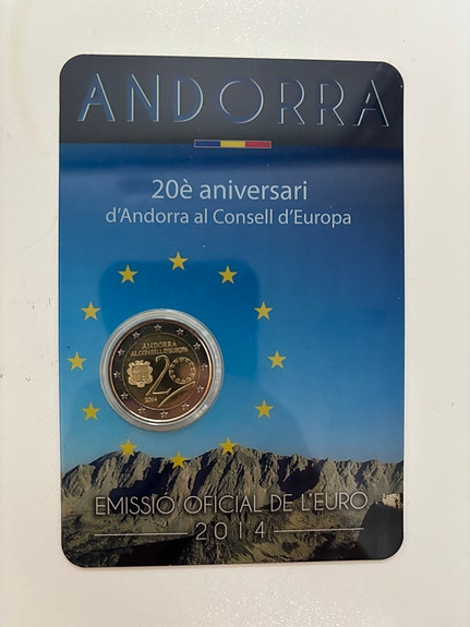 Andorra 2 euro BU coincard 2014 - 20 Years in the Council of Europe