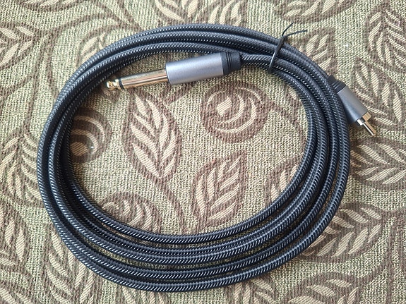 Instrumenttikaapeli 6.3 mm 1/4 TS - RCA instrumenttikaapeli, 2 metriä