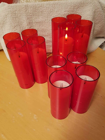 Red Electronic Candle led 12kpl uusi