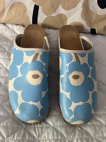 Marimekko Unikko puukengät sininen k 40