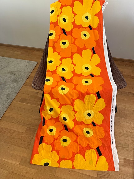 Marimekko Unikko oranssi kangas / verho