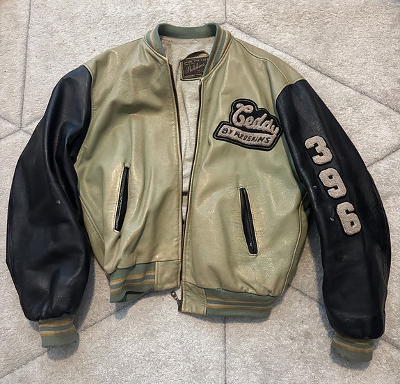 Aito Teddy by Redskins B32 nahkatakki XL vihreä, Vintage