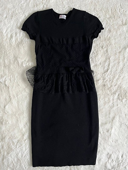 RED VALENTINO musta mekko neulemekko S 36