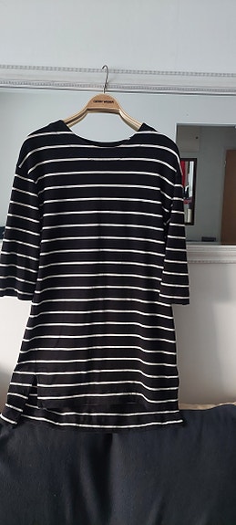 Musta valkoinen raidallinen Marimekko mekko koko XS