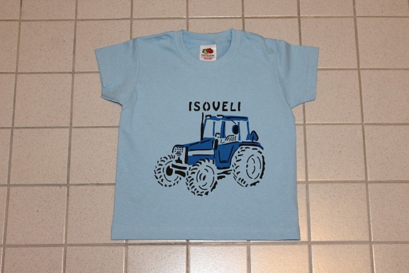 Traktori t-paita ISOVELI teksti 98cm