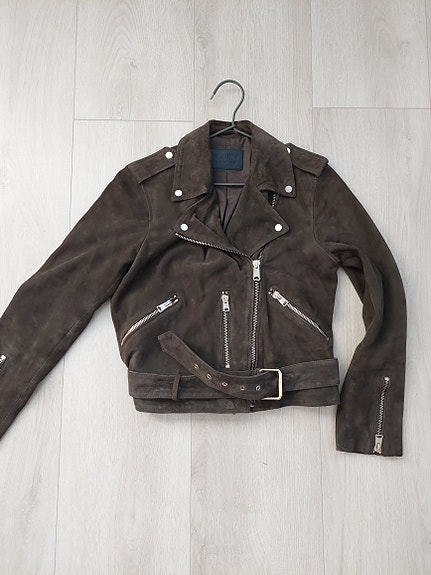 AllSaints Balfern Belted Suede Biker Jacket