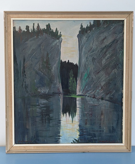 W. Kalliokoski - Ristikallio (Signeerattu Öljyvärimaalaus 1965)