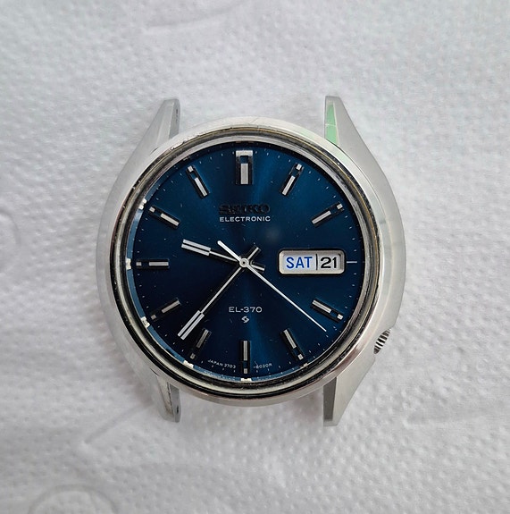 SEIKO Electronic EL-370 3703-8010 automaatti miesten vintage rannekello 70-luku