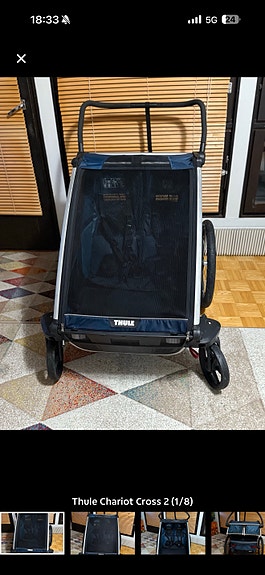 Hinta vain tänään!!!!!!! Thule polkupyörän peräkärry / juoksurattaat sininen