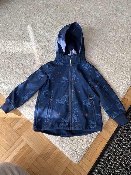 H&M fleecevuorinen kuoritakki koko 116 sininen unisex
