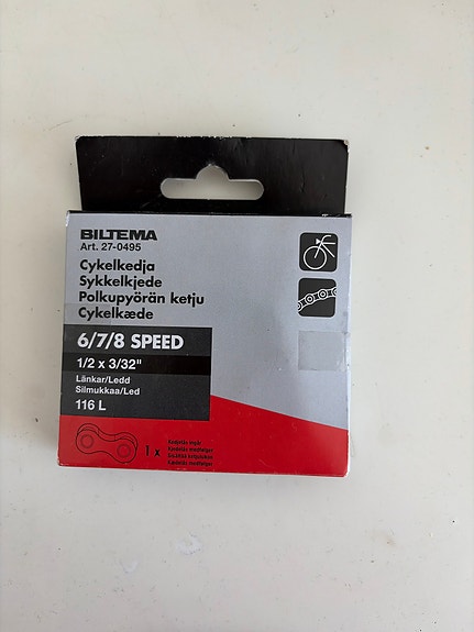 Biltema polkupyörän ketju 6/7/8-vaihteinen 116L