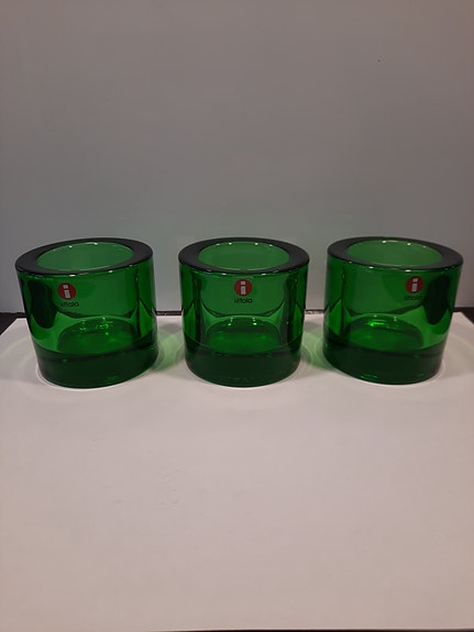 Iittala Kivi tuikkukupit vihreä, 3 kpl