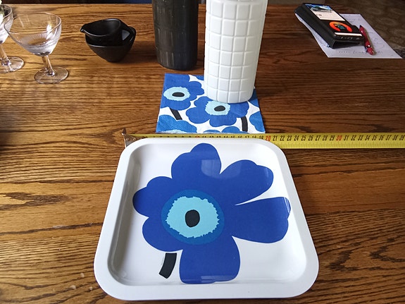 Marimekko Unikko tarjotin sininen