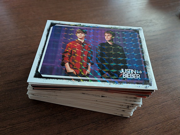 Justin Bieber 2.0 Panini keräilykortteja