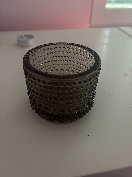 Iittala Kastehelmi tuikkukippo harmaa lasi